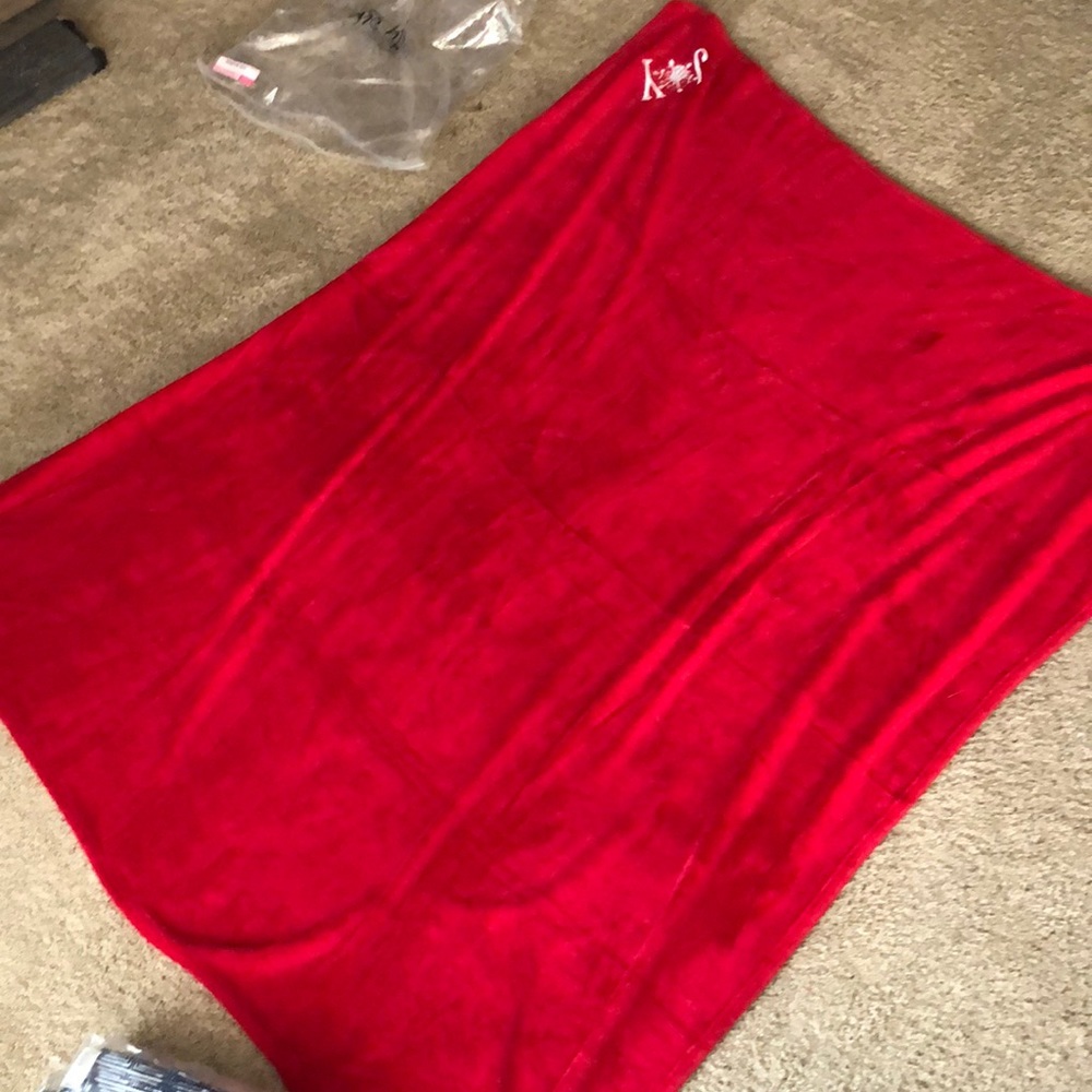 Cozy fuzzy red blanket